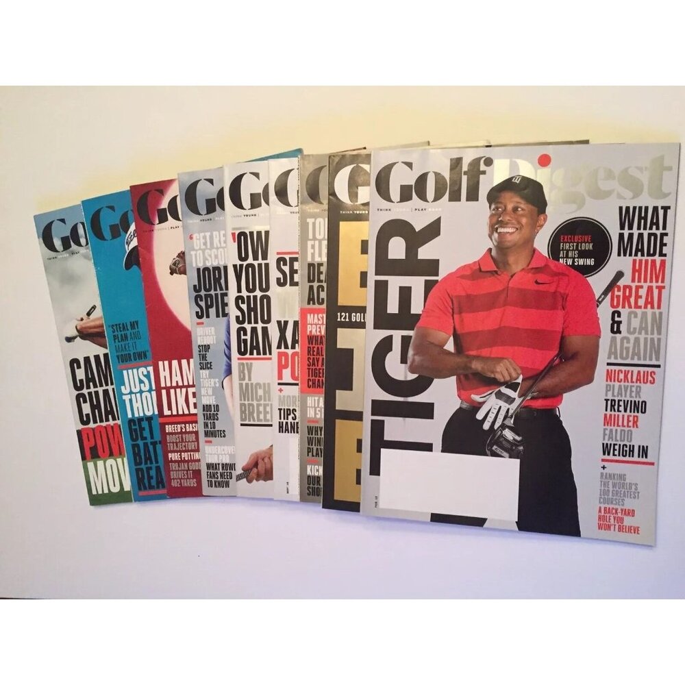 Golf Digest Magazine 2018 Lot Of 9 Tiger, Fleetwood, Xander Breed Spieth Hideki